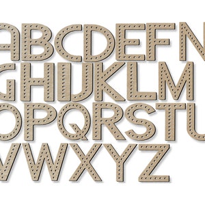 Alphabet SVG digital download file, glowforge ready file, laser cutting file