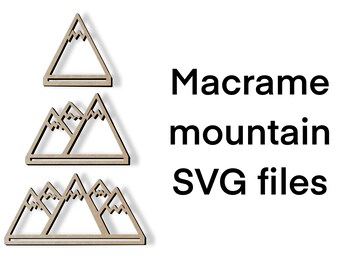 Set of mountain macrame cutting files, macrame mountain svg file, digital file, glowforge cut file, laser cutting file, macrame blanks