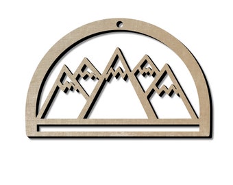 Mountain landscape half circle Macrame, SVG, digital download file, semi circle mountain blank, laser cutting, glowforge ready file