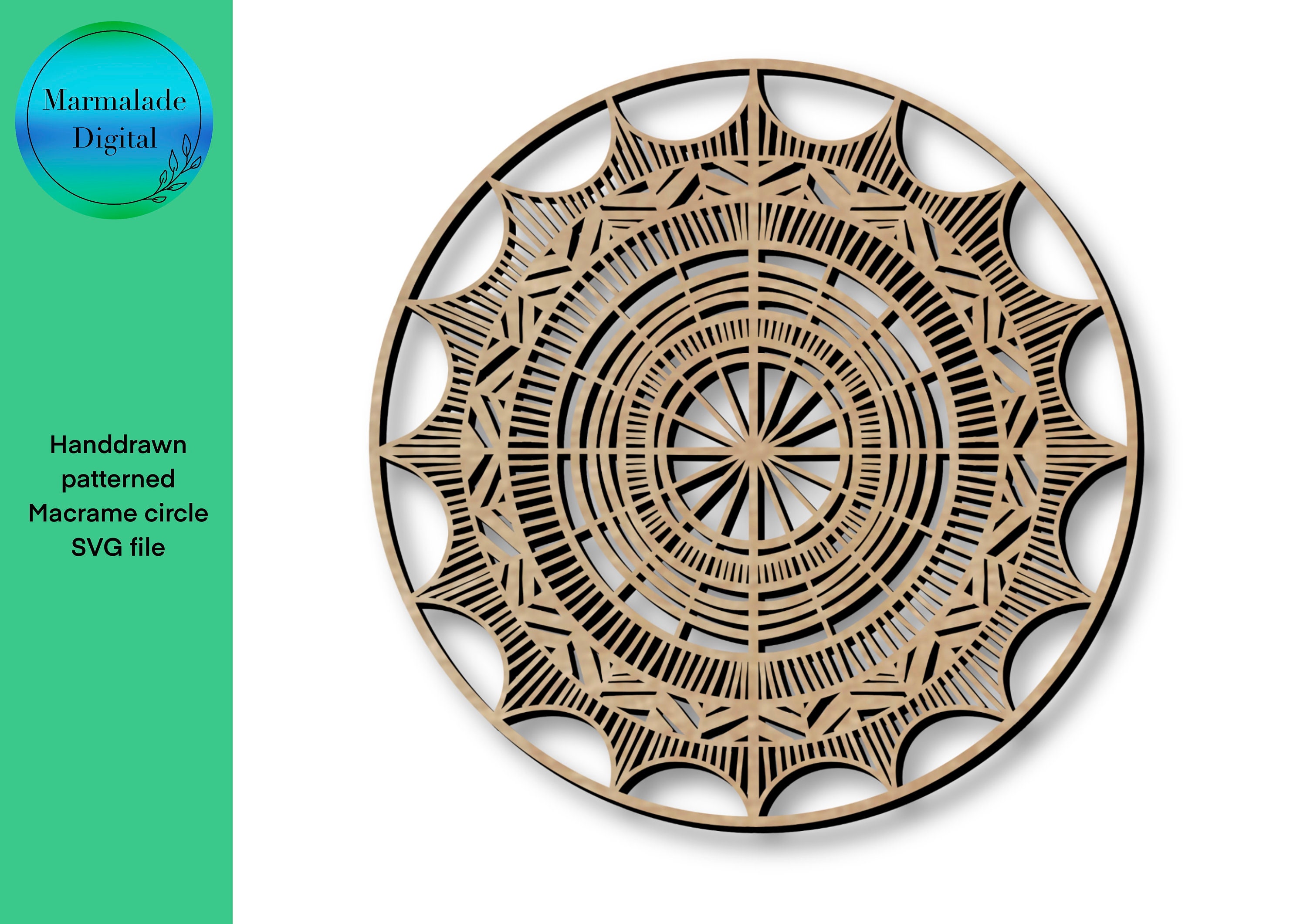 Hand Drawn Papercut Macrame Set SVG File, File, Laser Cutting