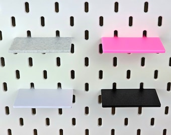 Miniestante de 8 x 5 cm compatible con paneles perforados estilo Skadis - Varios colores - Accesorios para paneles perforados