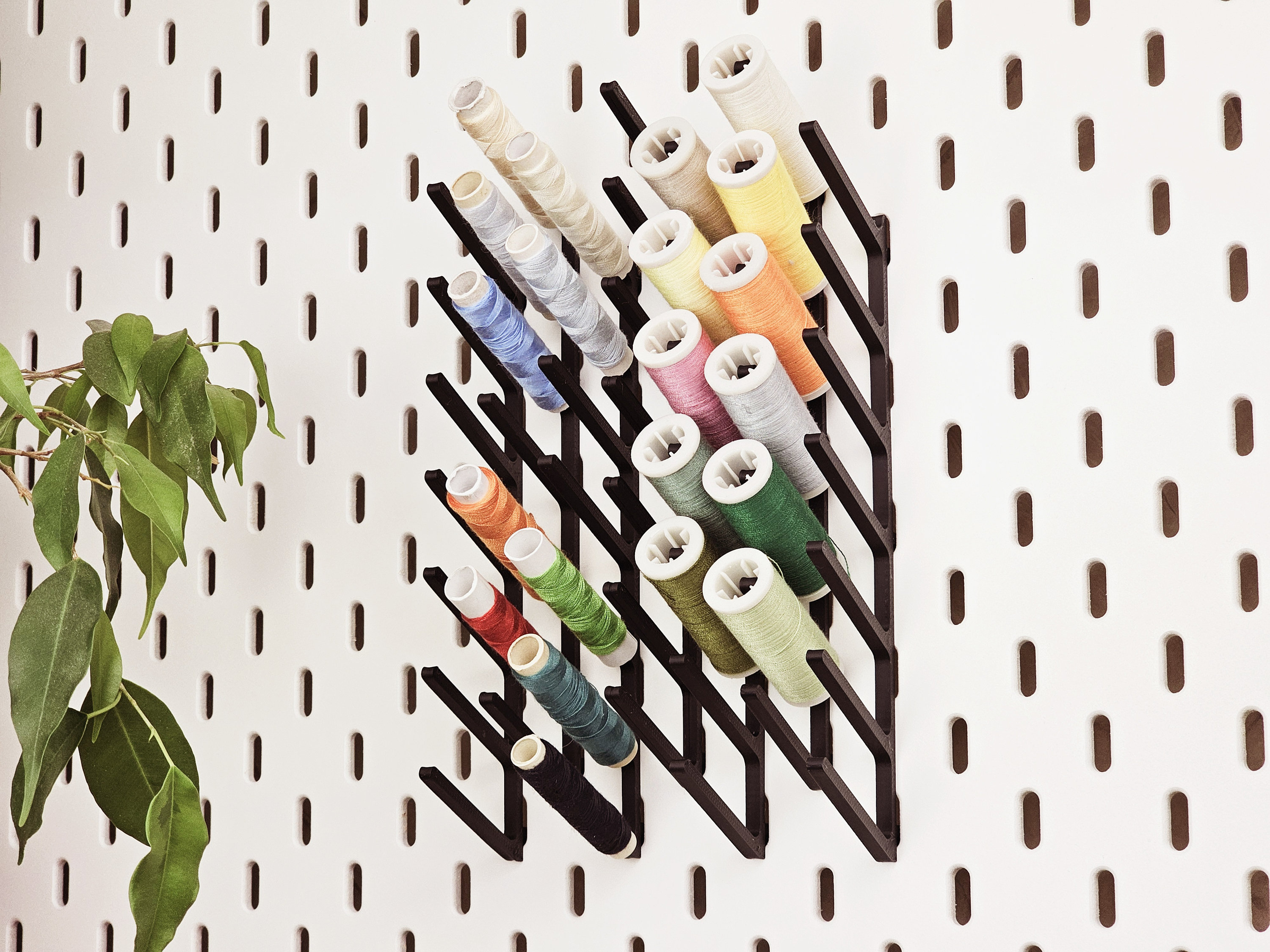  Thread Holder Wall Mount 54 Spools Sewing Thread Rack  Embroidery Thread Organizer Rack Sewing Thread Holder White with Hanging  Tools for Quilting Braiding Hair Metal 2 Pack