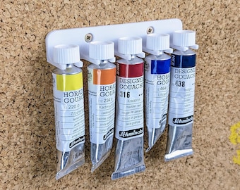 Wandhalterung Farbtuben Organizer 8 mm - Aquarell, Acryl, Öl, Gouache Tubenhalter - Kunstbedarf