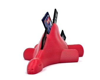Soporte para tarjetas SDgosaurus: Almacenamiento para tarjetas SD y microSD Stegosaurus