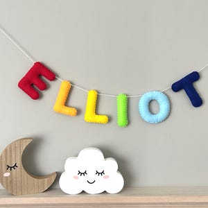 Custom Baby Name Banner for Nursery, Kids Room, or Baby Shower Decor, Felt Letters Name Garland, Custom Name Garland, Nursery Decor