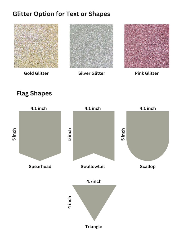 Comparison of spearhead, swallowtail, scallop, and small triangle felt flag shapes for custom bunting