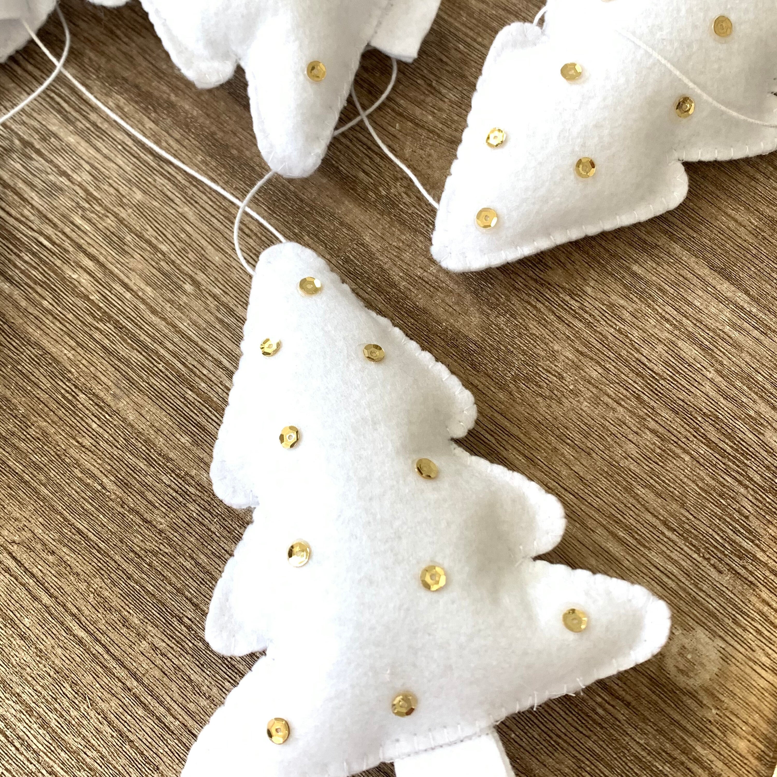 White Christmas Trees Garland, White Holiday Garland, Holiday Decor