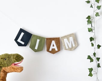 Custom Felt Name Banner: Woodland Nursery Decor, Baby Shower Bunting