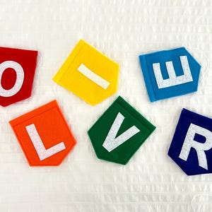 Name Banner in Rainbow Colors, Custom Felt Flag Name Bunting, Bright Rainbow Name Bunting for Nursery, Kids Room, Play Room, or Class Room