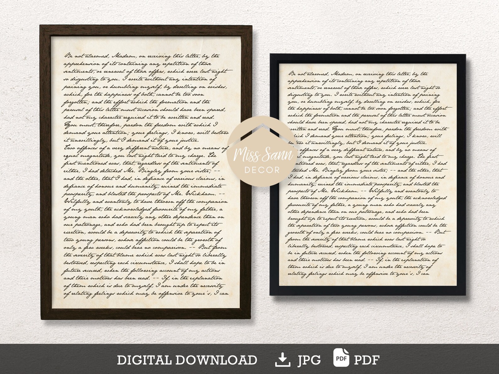 Mr Darcy's Letter to Elizabeth Pride and Prejudice Jane Etsy