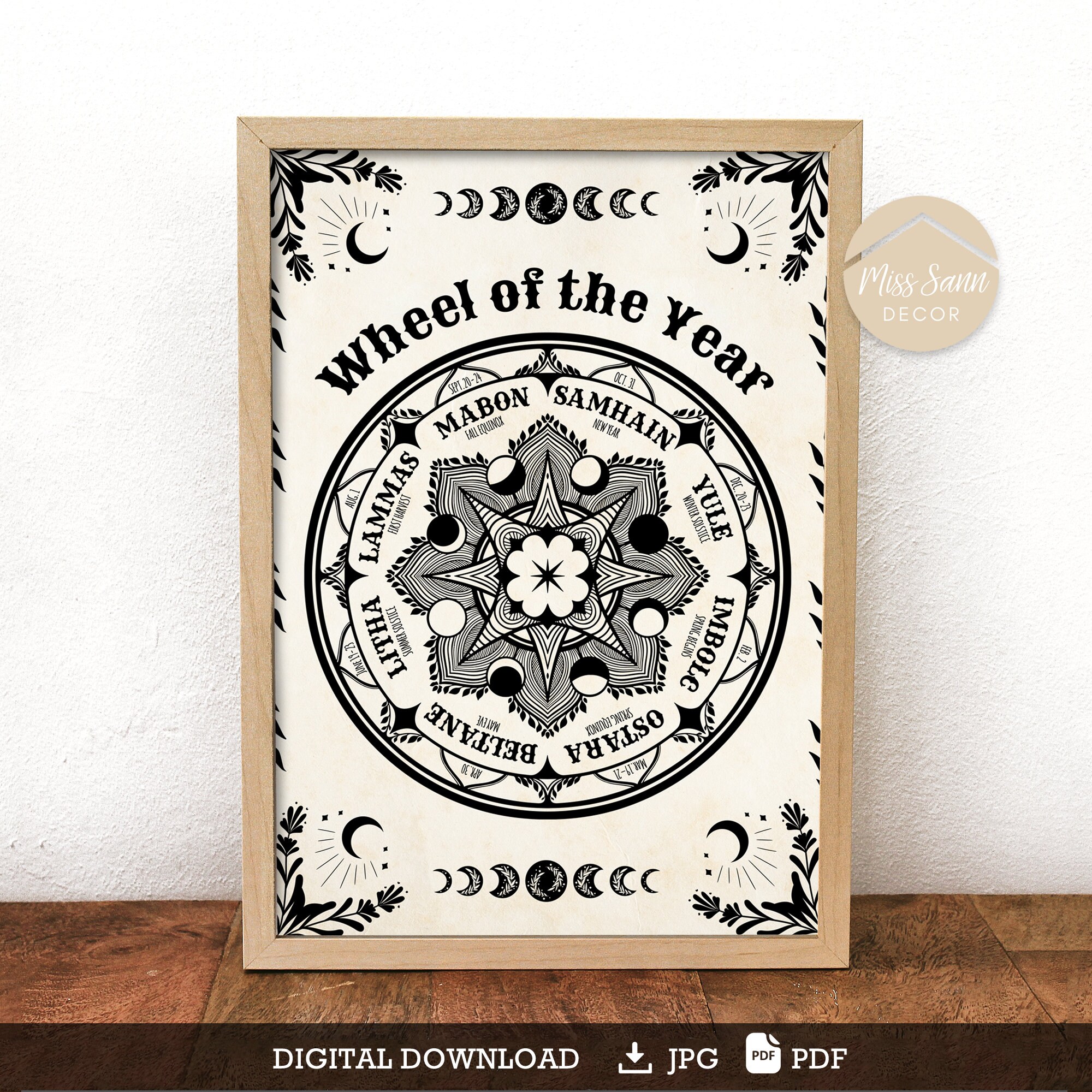 Pagan Wheel of the Year Wheel of the Year Poster Wheel of Etsy UK