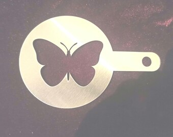Butterfly Coffee Duster Stencil, Stainless Steel - food safe FREE POSTAGE