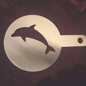 Dolphin Coffee Duster Stencil, Stainless Steel - food safe FREE POSTAGE