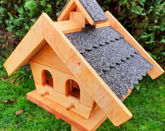 XL Vogelhaus Putzklappe Bitumendach Anthrazit Vogelfutterhaus Vogelhäuser massives Holz Vogelhäuschen Massivholz