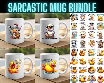 Sarcastic Mug PNG Sublimation Designs: Duck Bundle (Digital Download)