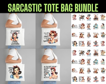 Bolsas de mano sarcásticas y divertidas (PNG): 19 diseños únicos (descarga digital)