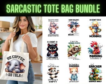 Bolsa de mano sarcástica divertida PNG: 16 diseños únicos