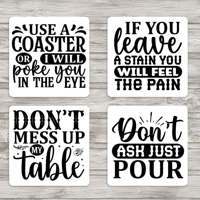 Coaster SVG Bundle: Coffee, Tea, Wine, Beer Designs (cut Files) - Etsy