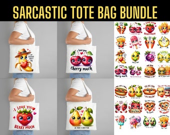 Funny Sarcastic Tote Bag PNG Bundle: 27 Unique Designs