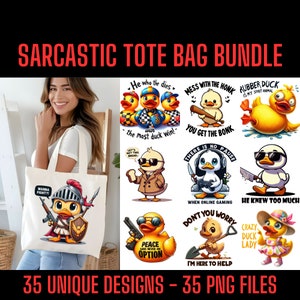 Grappige sarcastische Tote Bag PNG-bundel, 35 unieke ontwerpen, 35 PNG-bestanden, perfect voor Tote Bag sublimatie afdrukken