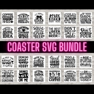 Coaster Svg bundel, koffie Coaster Svg, thee Coaster Svg, wijn Coaster Svg, drinken Coaster Svg, gesneden bestanden voor Cricut & silhouet