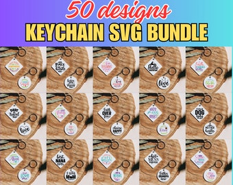 Keychain Quotes Svg Bundle, Designs for Keychains, Files For Cricut, Silhouette,  Glowforge and More