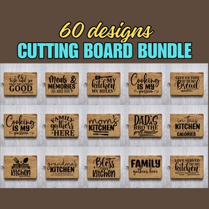 Schneidebrett svg Bundle, Küche svg, Kochen svg, Backen svg, 60 einzigartige Designs