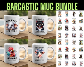Sarcastic Mug PNG Sublimation Bundle: 16 Unique Designs