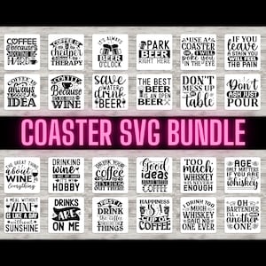 Paquete de posavasos, posavasos de café, posavasos de té, posavasos de cerveza, posavasos sarcástico divertido, archivos cortados para Cricut y silueta