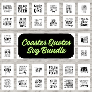 Coaster Svg-ontwerpen, Coaster Svg-bundel, 40 unieke ontwerpen, bestanden voor Cricut, silhouet, Glowforge en nog veel meer