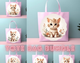 Bundel met Cat-draagtas met png-ontwerp: sublimatieprint (8 bestanden)
