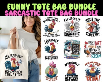 Bolsas de mano sarcásticas y divertidas (PNG): 16 diseños únicos (descarga digital)