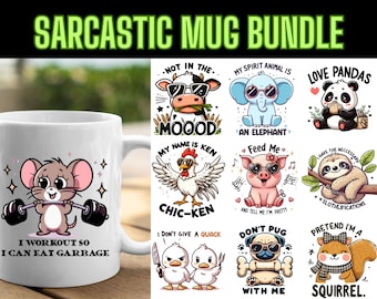 Sarcastic Mug PNG Sublimation Designs: 18 Unique Files