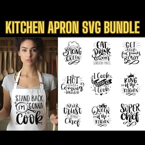 Funny Kitchen Apron SVG Bundle: Chef Designs (Digital Files)