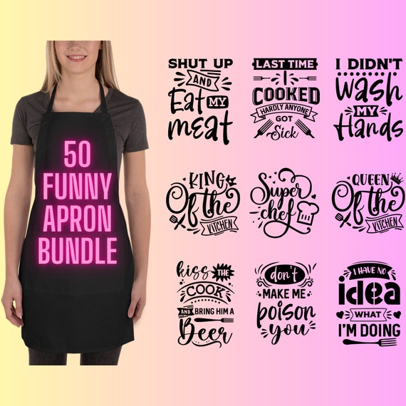 Funny Apron SVG Bundle: BBQ & Kitchen Decor Cut Files