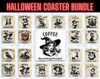 Halloween Untersetzer PNG Bundle: 25 Witchy Designs (Digitaler Download)
