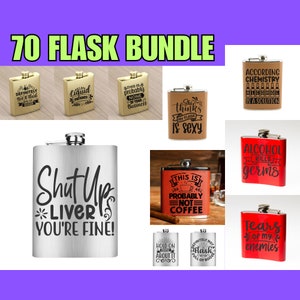 Paquete matraz svg, citas de alcohol svg, citas de bebida svg, matraz sarcástico divertido svg, archivos cortados para cricut, silueta, Glowforge