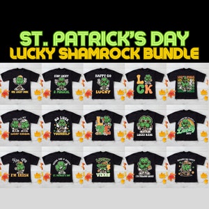 Pacchetto Svg per il giorno di San Patrizio, Shamrock Svg, Clover Svg, Pacchetto 20 disegni unici, file per Cricut, Silhouette, Glowforge e altro