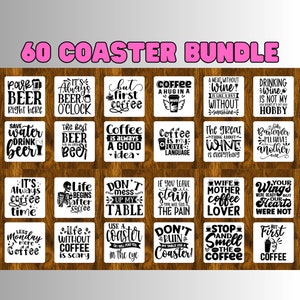 Coaster Svg bundel, grappige sarcastische Coaster Svg, thee koffie Coaster Svg, bier Coaster Svg, wijn Coaster Svg, bestanden voor Cricut & silhouet
