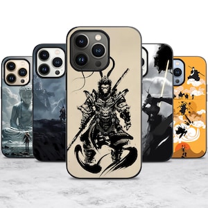 Affenkönig Soul like Videospiel Jäger Hülle für iPhone 16 16E 15 14 13 Pro Max Hülle für Samsung S25 S24 A55 A35 A16 Case für Pixel
