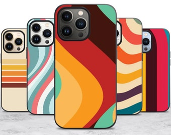 Retro Stripes Art Phone Case for iPhone 17 Air 16 16E 15 Case for Samsung S25 S24 A55 A35 A16 Case for Pixel 10