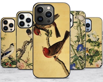 Bird painting Gongbi Art Phone Case Case for iPhone 17 Air 16 16E 15 Case for Samsung S25 S24 A55 A35 A16 Case for Pixel 10