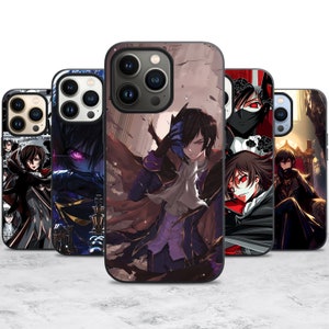 May include: Five different phone cases featuring anime characters from the Black Butler series. The cases are black with a variety of designs, including a character with red eyes and a black coat, a character with a black mask, and a character with a sword.