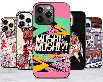 Japanese Vintage Design Phone Case for iPhone 17 Air 16 16E 15 Case for Samsung S25 S24 A55 A35 A16 Case for Pixel 10