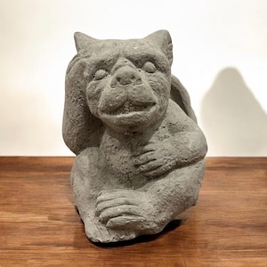 Concrete Gargoyle Statue: Rustic Garden Ornament