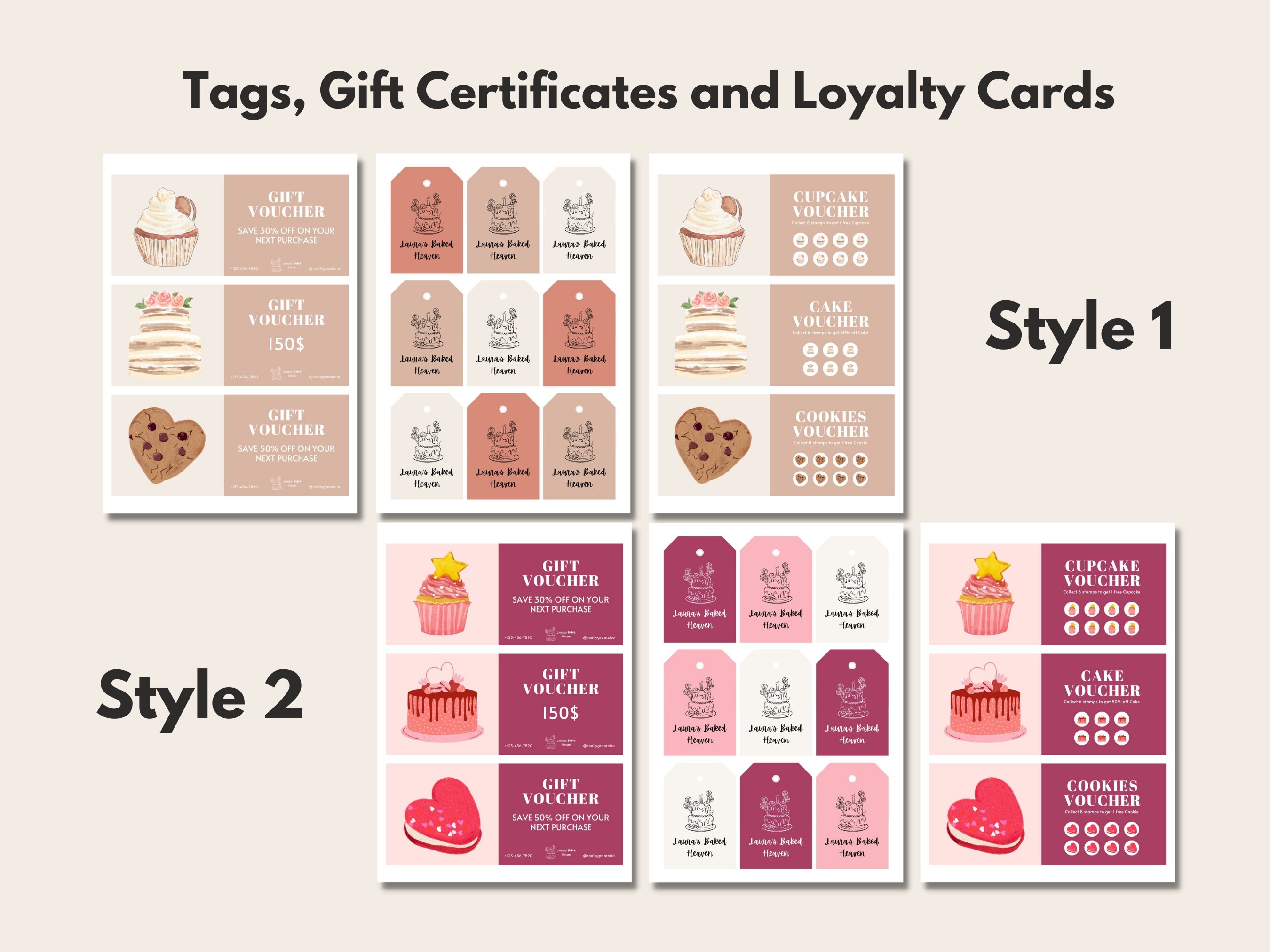 Cake Business Template Bundle, Bakery Branding Kit, Bakery Logo Design