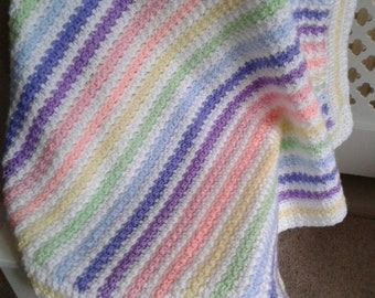 Crochet Pastel Rainbow Baby Blanket