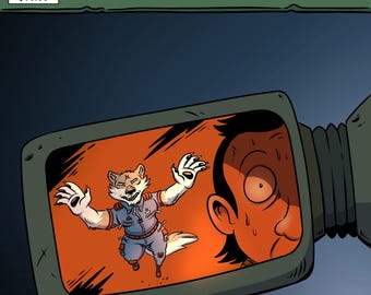 May include: A comic book cover with a green background and the title "ZERO POINT" in white letters. The cover features a close-up of a television screen showing a wolf-like creature with a terrified human face in the background.
