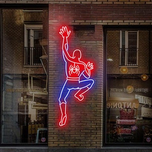Spiderman Neon Sign Wall Art Nursery Spiderman Neon Superhero - Etsy