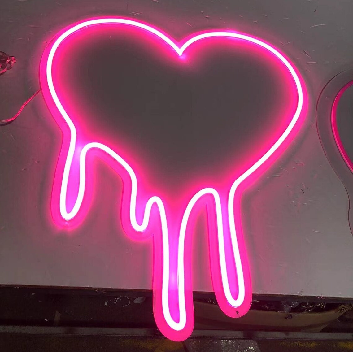 Dripping Heart Neon Sign Neon Heart Sign Melting Heart Neon Etsy